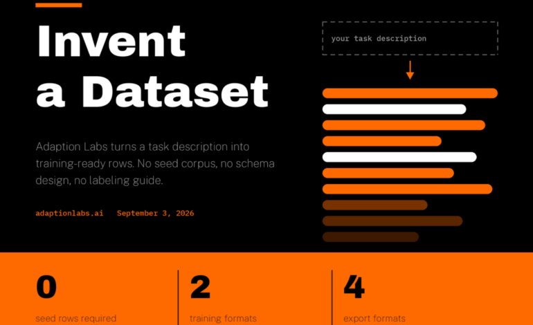 Adaption Labs Introduces 'Invent a Dataset': Training Data Generated From a Task Description, Not a Seed Corpus